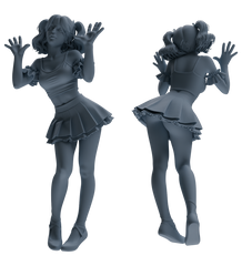 Detail view of MRY-SFW LYTR866 Vibrant Cheerleader Character Modern Model 4 pcs Model
