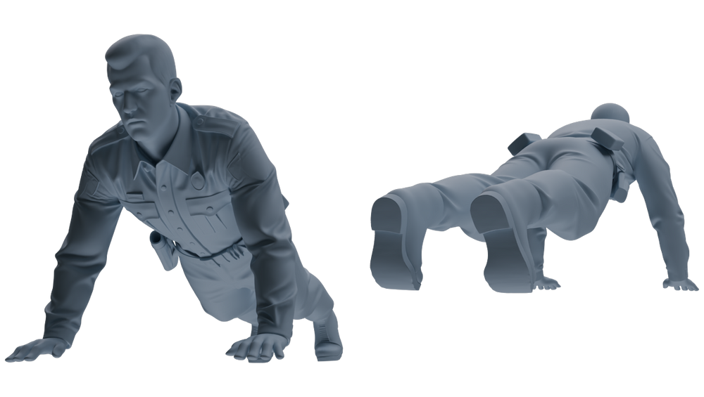 Detail view of MRY-SFW LYGR680 Los Angeles Patrol Police Six-Person Training Group Model