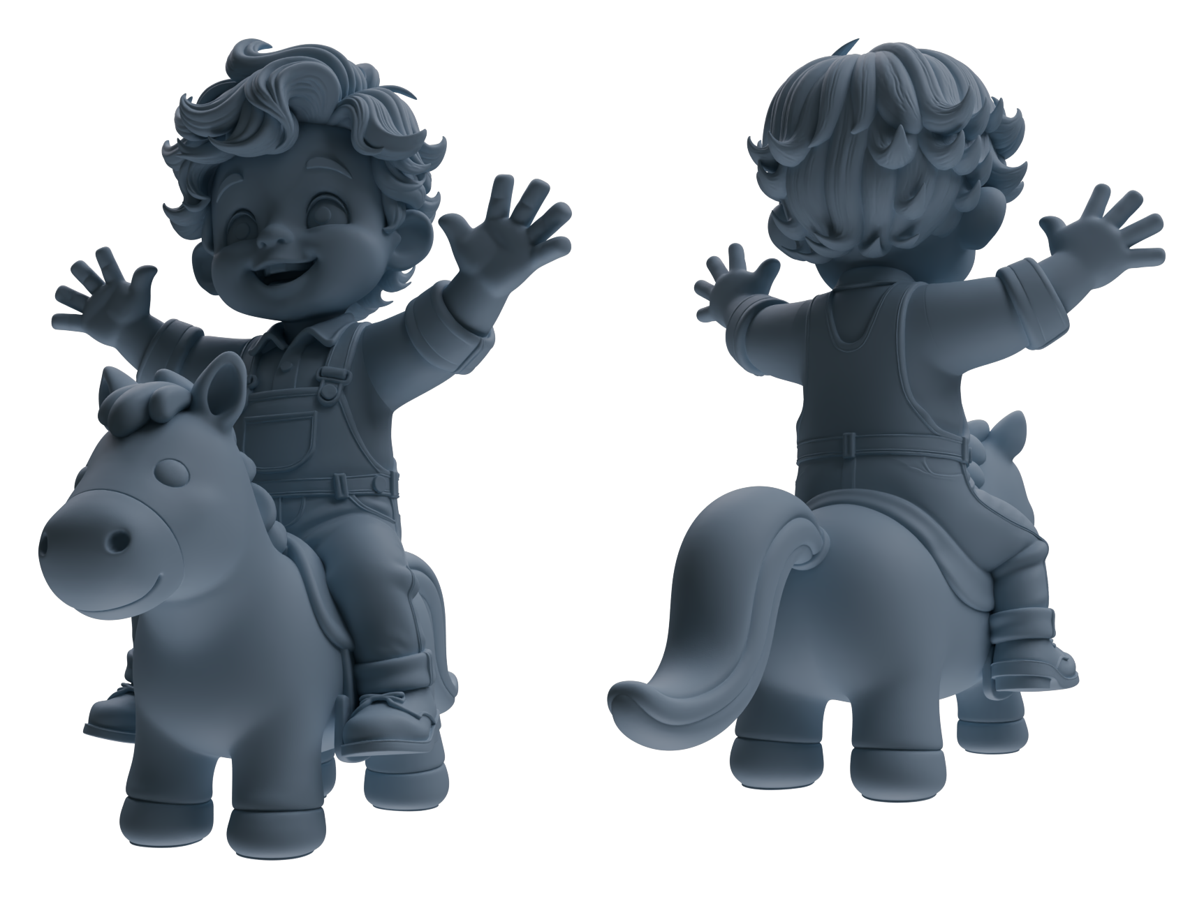 Detail view of MRY-SFW LYTR920 Cartoon Farm Boy Multi-pose Modern Model 3 pcs Model