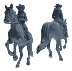 Detail view of MRY-SFW LYTR911 Cowgirl with Horse Modern Model 4 pcs Model