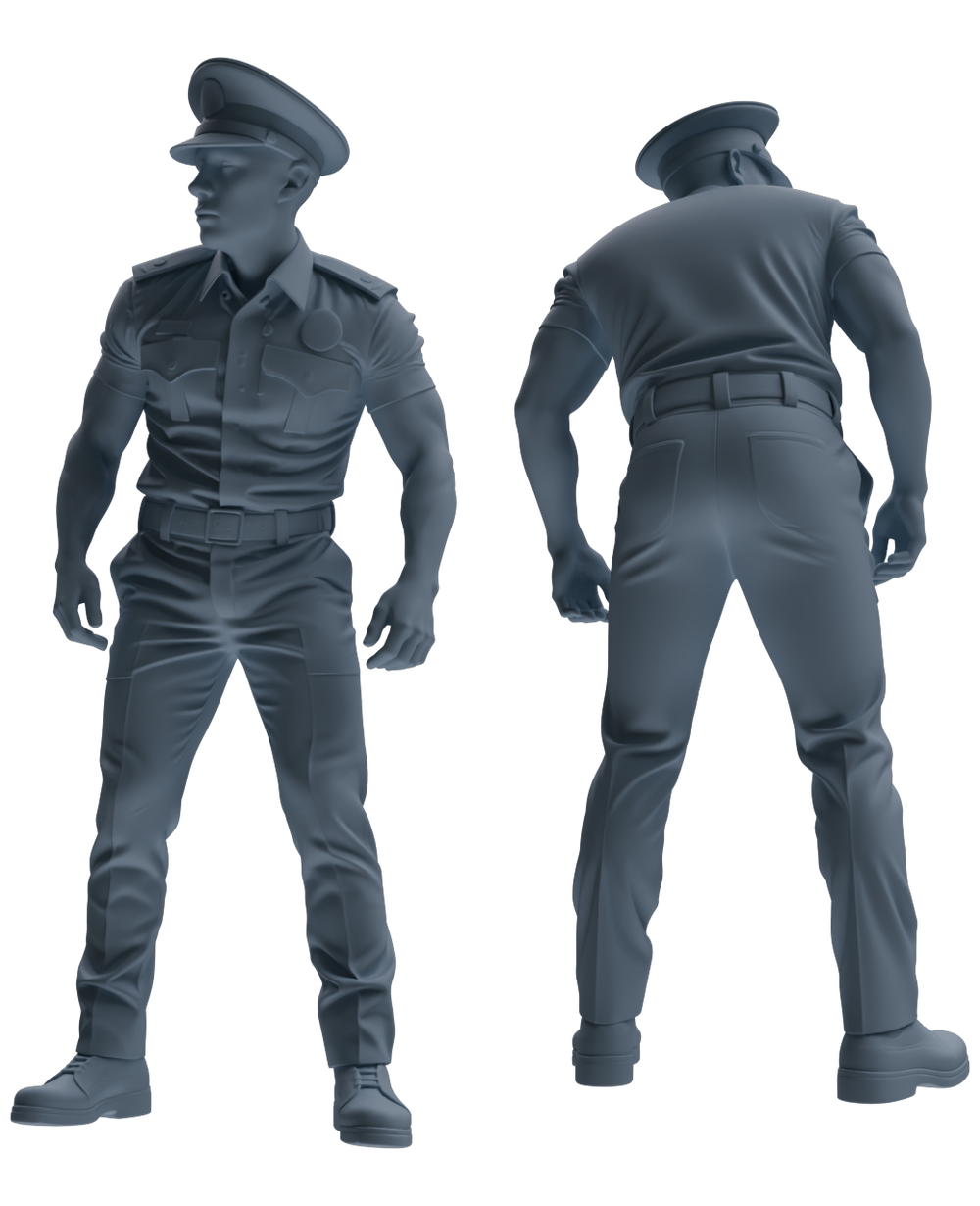 Detail view of MRY-SFW LYGR767 Modern Hong Kong Police Six-Person Daily Routine 2 Model