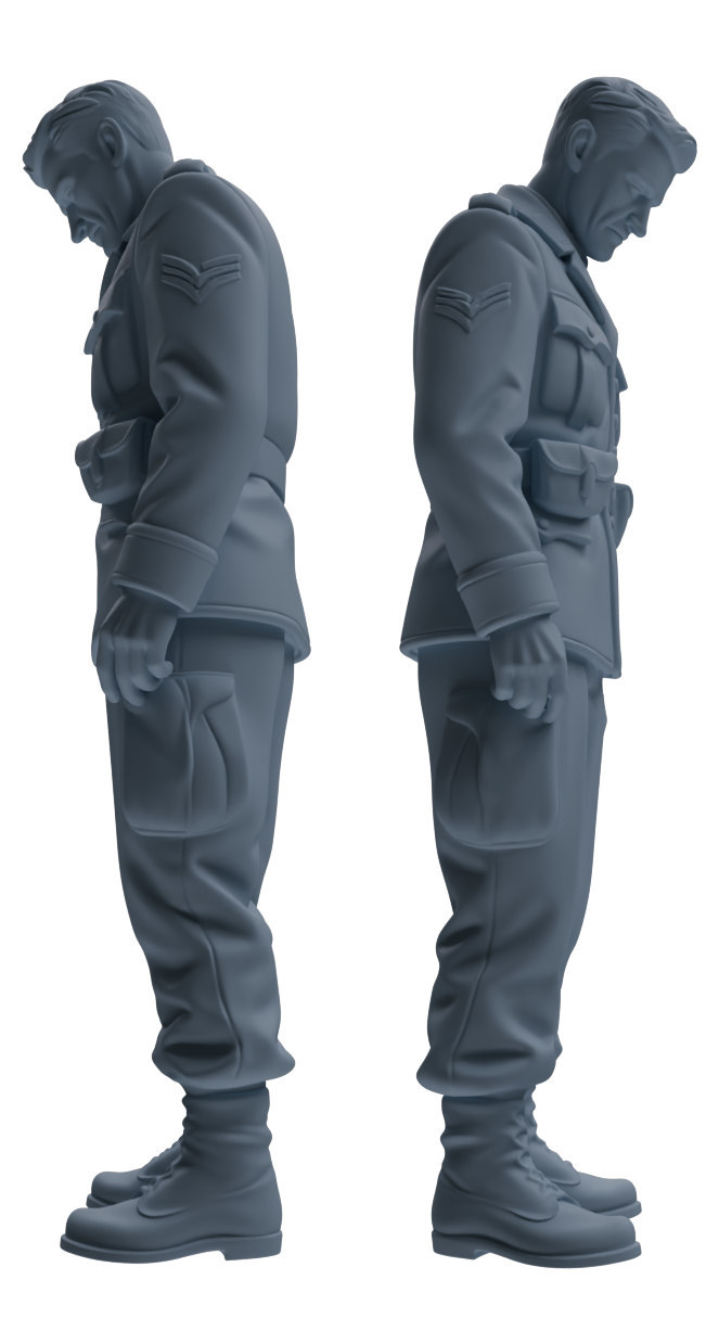 MRY-SFW SSTR194 Miniatures Soldier Model Kit Combat Command Soldier Pose Modern Model 3 pcs