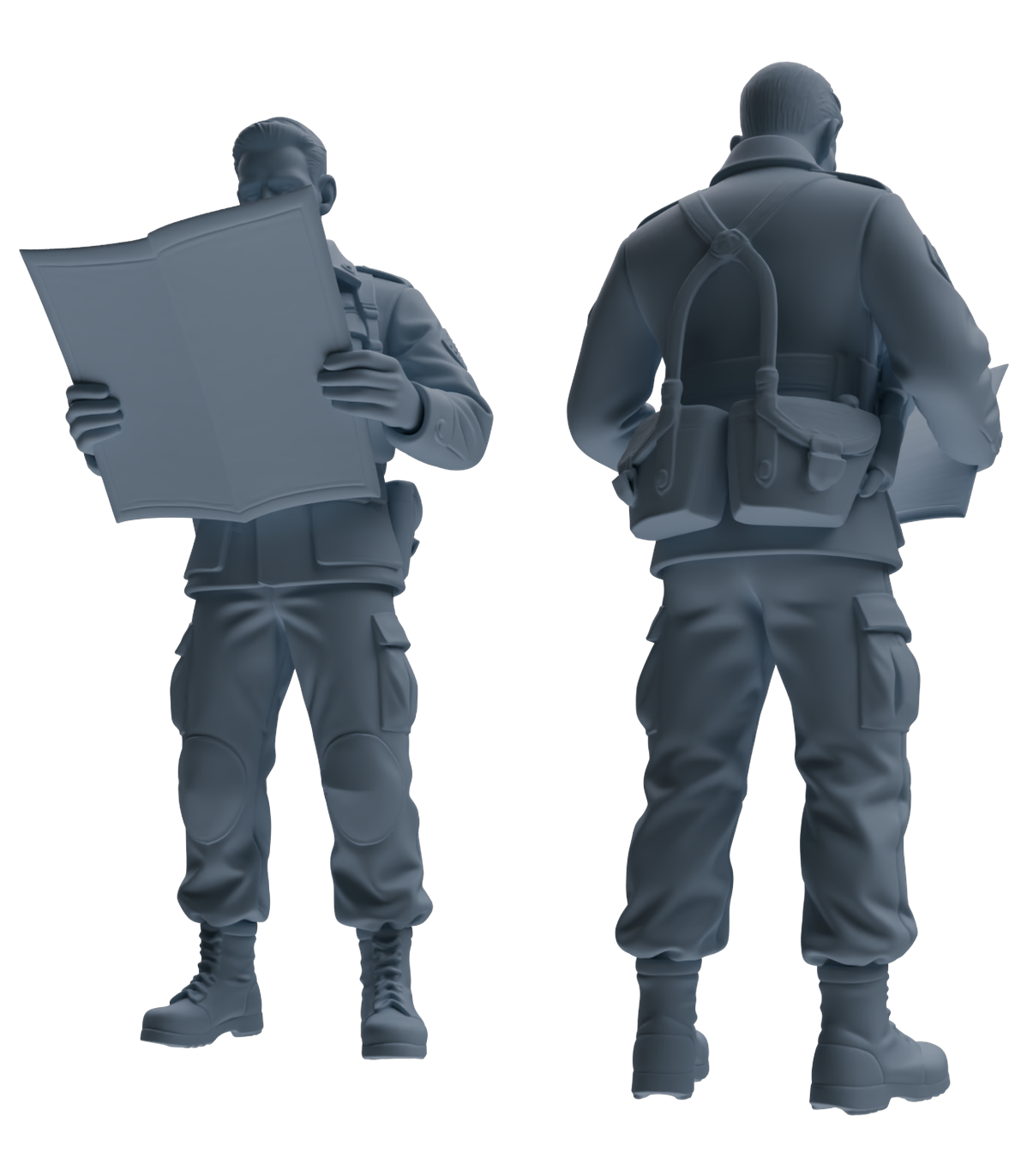 MRY-SFW SSTR184 Miniatures Soldier Model Kit Command Soldier Pose Modern Model 3 pcs