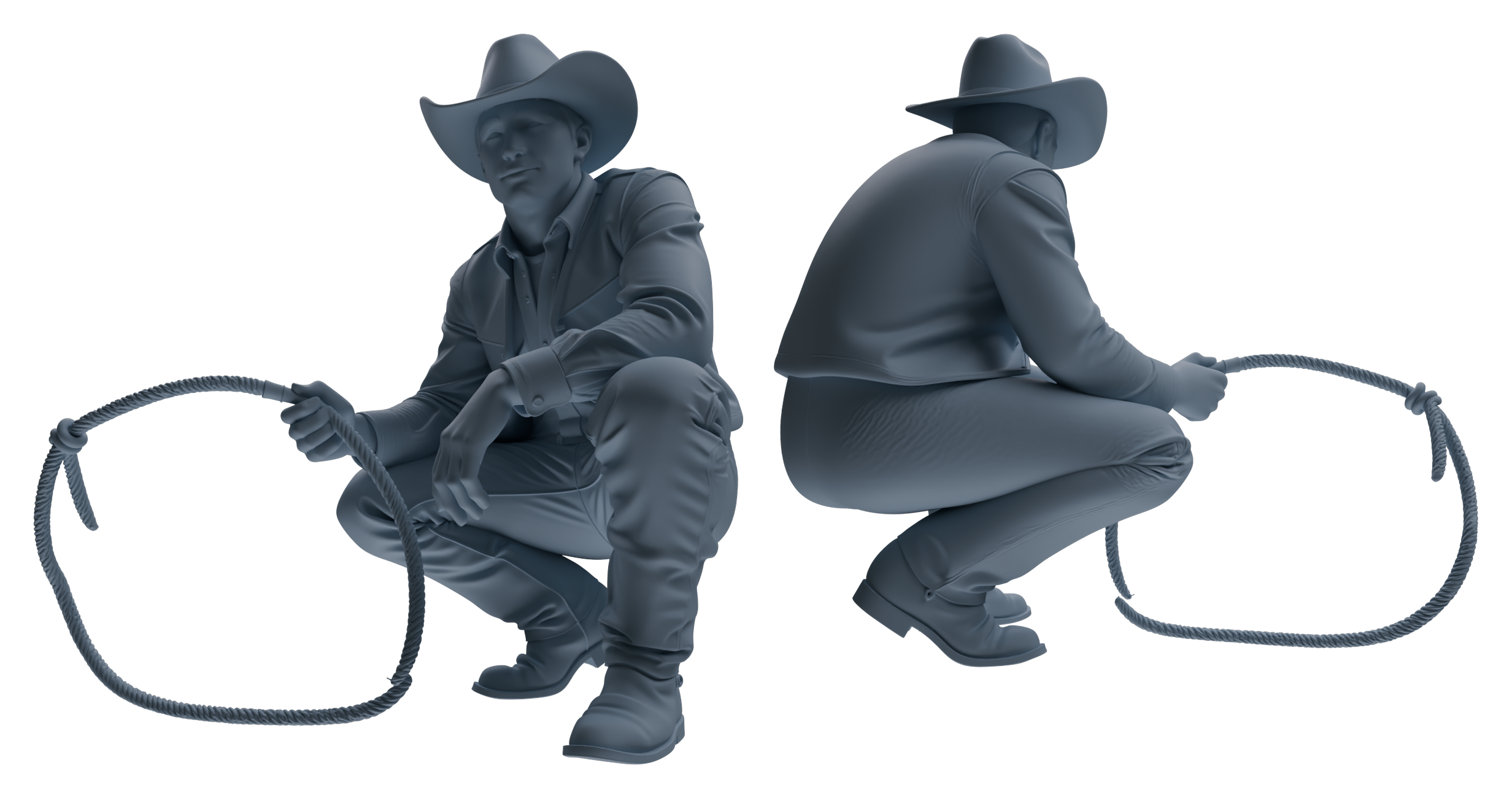 Detail view of MRY-SFW LYTR898 Workwear Cowboy Man Modern Model 3 pcs Model