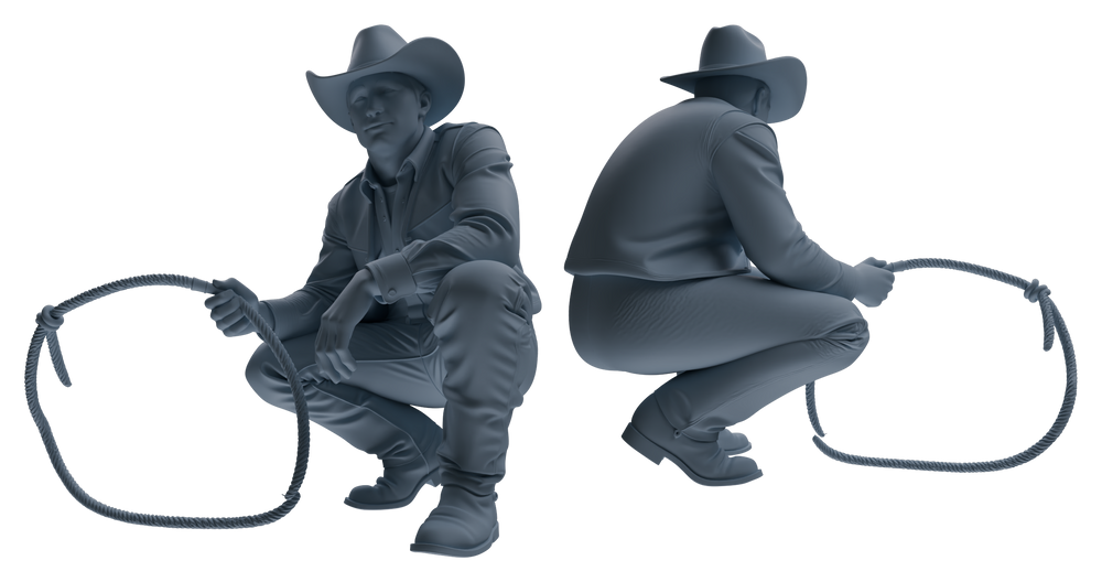 Detail view of MRY-SFW LYTR898 Workwear Cowboy Man Modern Model 3 pcs Model