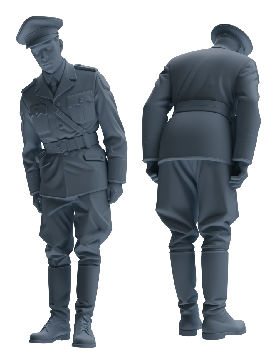 Detail view of MRY-SFW LYGR579 WWII French Army Six-Person Punishment Group Model