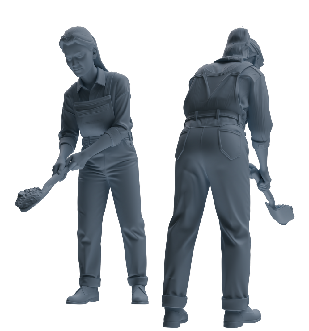 Detail view of MRY-SFW LYTR923 Cooking Woman Multi-pose Modern Model 3 pcs Model
