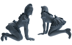 Detail view of MRY-SFW LYTR877 Multi-pose Maid Girl Figure Modern Model 3 pcs Model