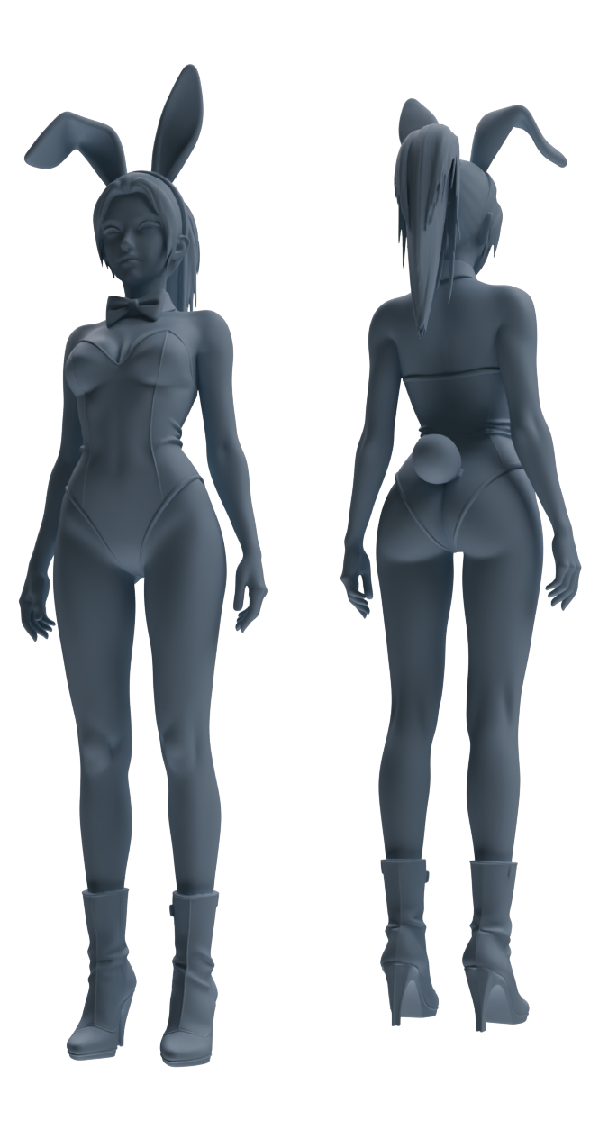 Detail view of MRY-SFW LYTR889 Multi-style Bunny Girl Modern Model 4 pcs Model