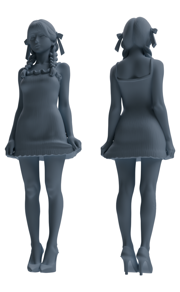 Detail view of MRY-SFW LYTR852 Casual Girl Figure Modern Model 3 pcs Miniature Car Diorama Figures Scene Props Accessories Resin Model