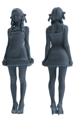 Detail view of MRY-SFW LYTR852 Casual Girl Figure Modern Model 3 pcs Miniature Car Diorama Figures Scene Props Accessories Resin Model