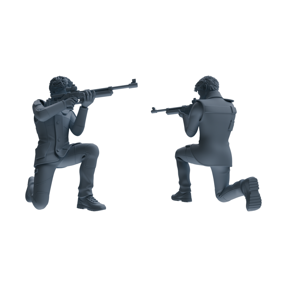 Detail view of MRY-SFW LYTR795 Shooter Figure Modern Model 4 pcs Miniature Car Diorama Figures Scene Props Accessories Resin Model