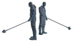 Detail view of MRY-SFW LYTR914 Farm Worker with Cow Modern Model 3 pcs Model