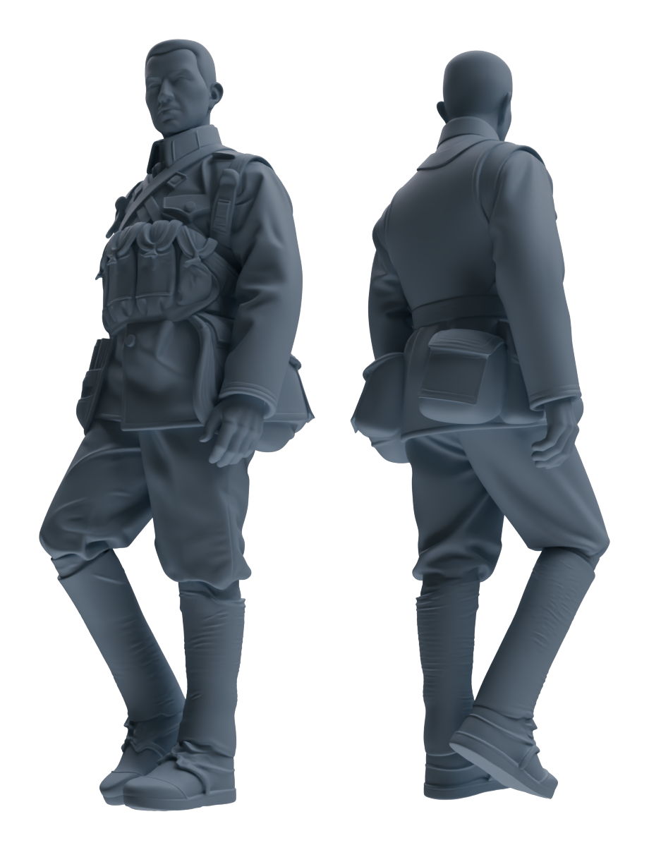 Detail view of MRY-SFW LYGR608 Historical People's Liberation Army Seven-Person Rest Group Model