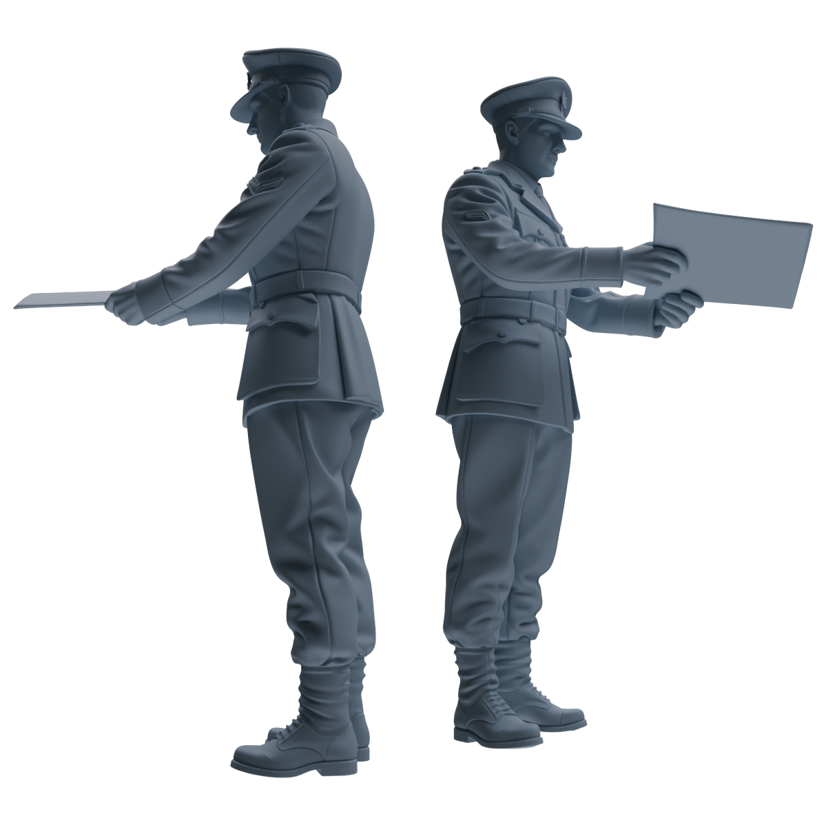 MRY-SFW SSTR180 Miniatures Soldier Model Kit Officer Pose Modern Model 3 pcs