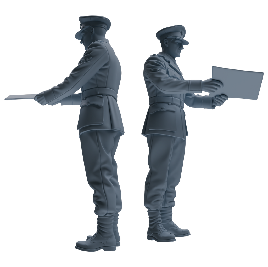 MRY-SFW SSTR180 Miniatures Soldier Model Kit Officer Pose Modern Model 3 pcs