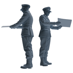 MRY-SFW SSTR180 Miniatures Soldier Model Kit Officer Pose Modern Model 3 pcs