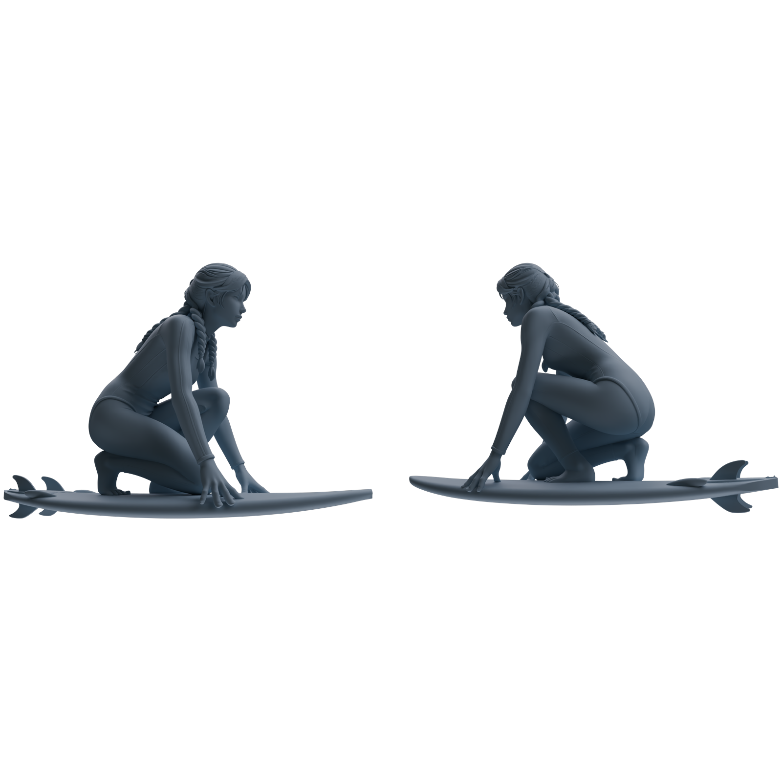 Detail view of MRY-SFW LYTR790 Surfing Figure Modern Model 4 pcs Miniature Car Diorama Figures Scene Props Accessories Resin Model