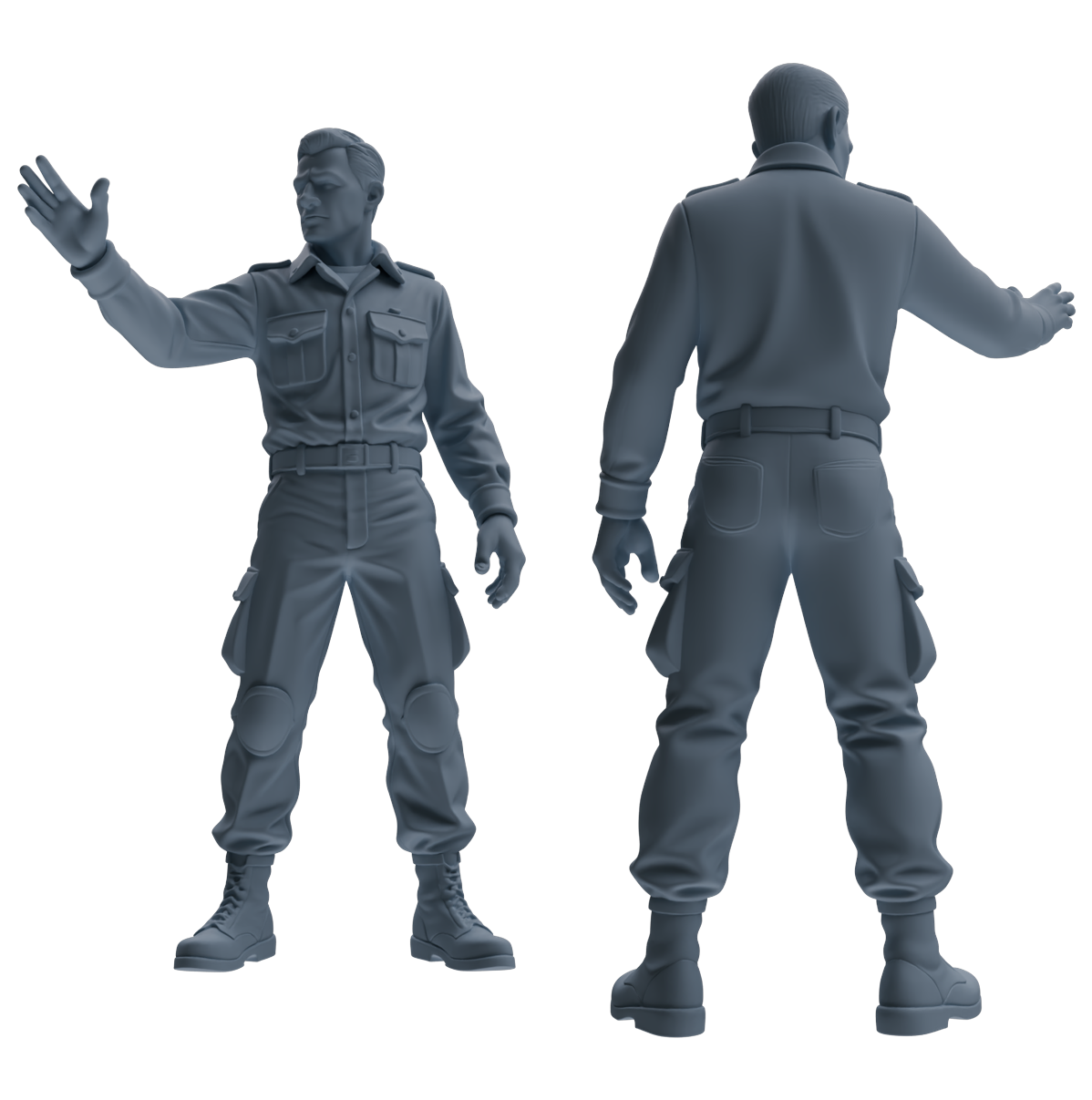 MRY-SFW SSTR187 Miniatures Soldier Model Kit Signal Command Soldier Pose Modern Model 4 pcs