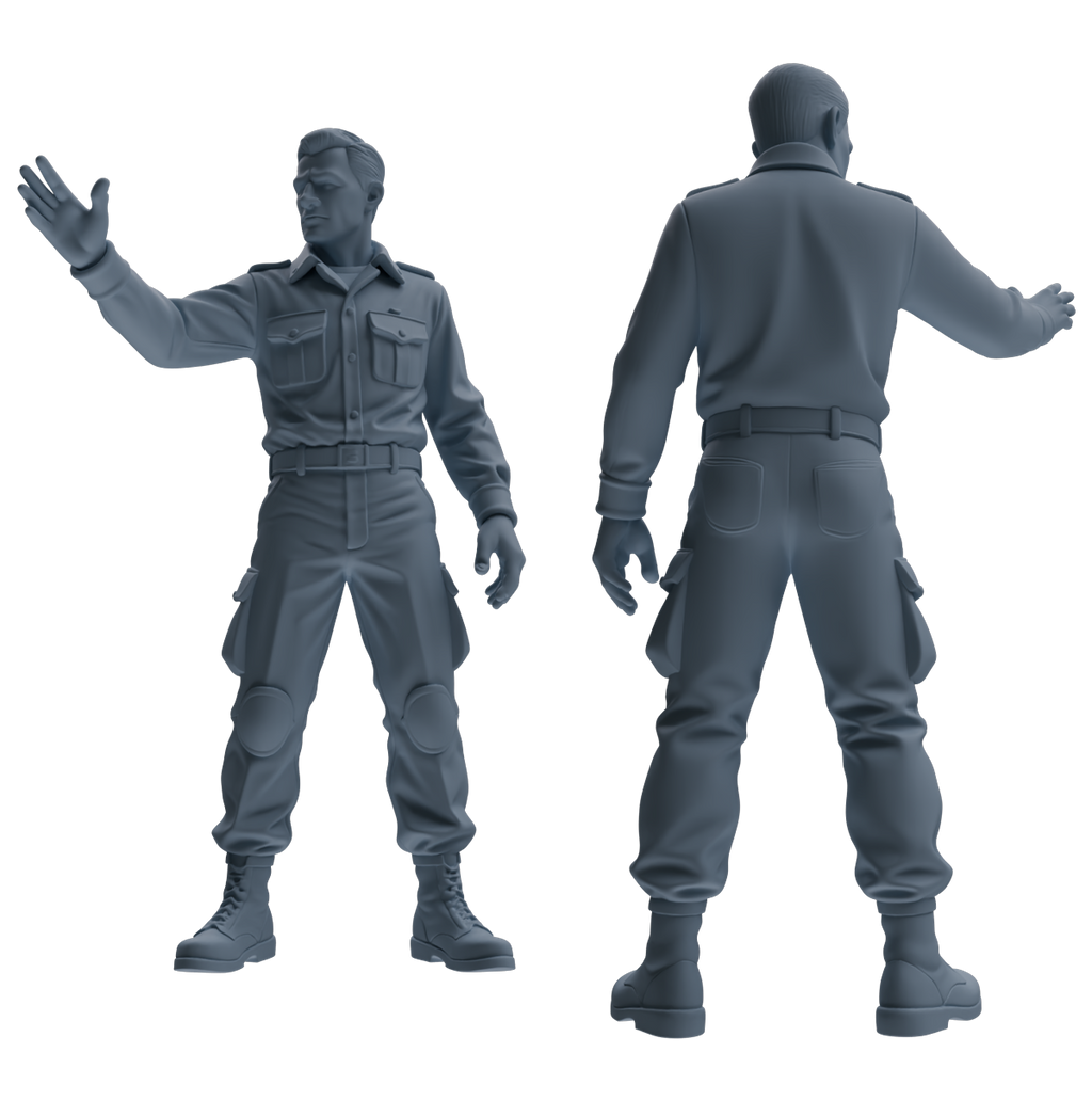 MRY-SFW SSTR187 Miniatures Soldier Model Kit Signal Command Soldier Pose Modern Model 4 pcs