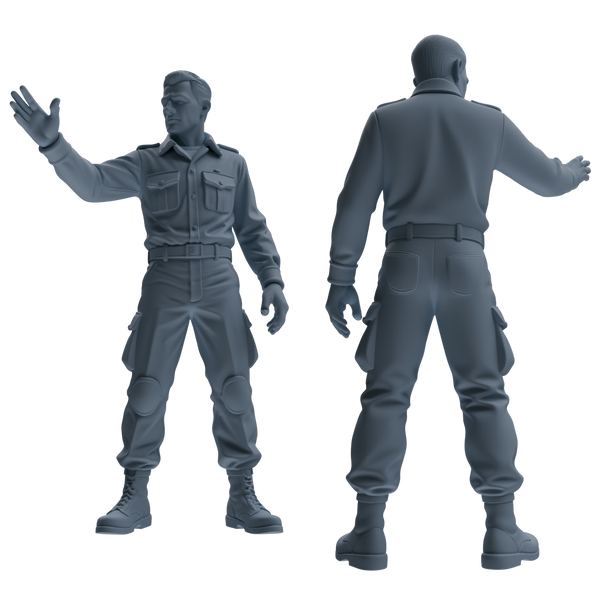 MRY-SFW SSTR187 Miniatures Soldier Model Kit Signal Command Soldier Pose Modern Model 4 pcs