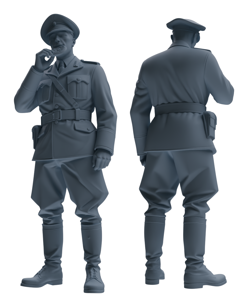 Detail view of MRY-SFW LYGR581 WWII French Army Seven-Person Eating Group Model
