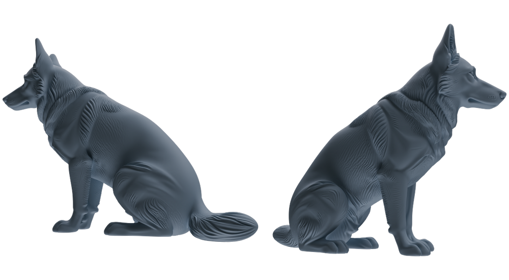 Detail view of MRY-SFW LYTR839 German Shepherd Pose Model 4 pcs Miniature Car Diorama Figures Scene Props Accessories Resin Model