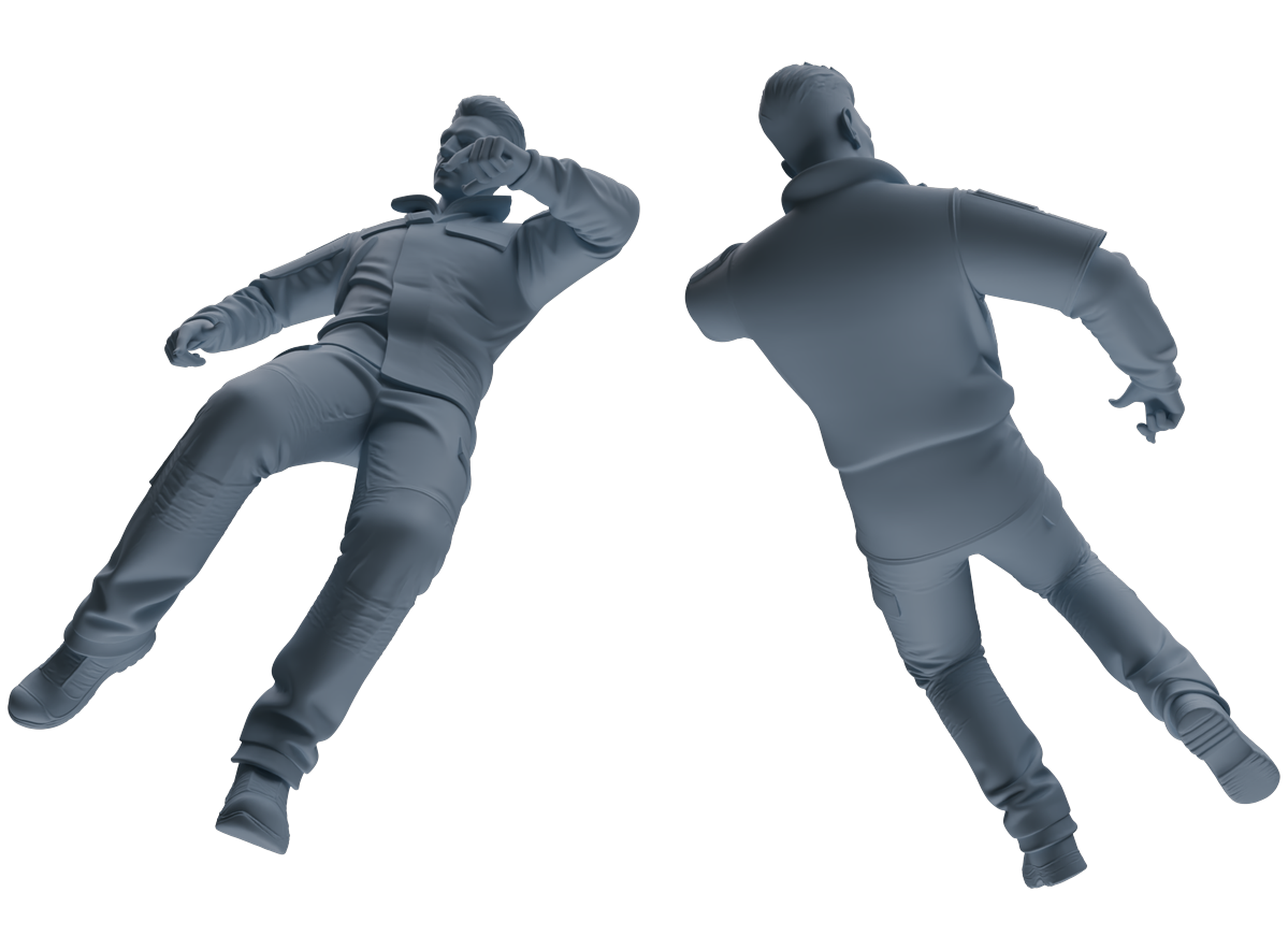 Detail view of MRY-SFW LYGR692 Modern U.S. Military Six-Person Dancing Group Model