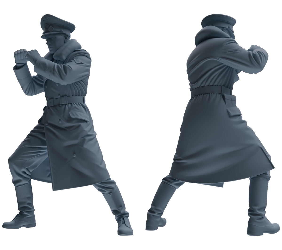 Detail view of MRY-SFW LYGR704 WWII German Army Training Scene Six-Person Officer Combat Group Model
