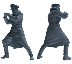 Detail view of MRY-SFW LYGR704 WWII German Army Training Scene Six-Person Officer Combat Group Model