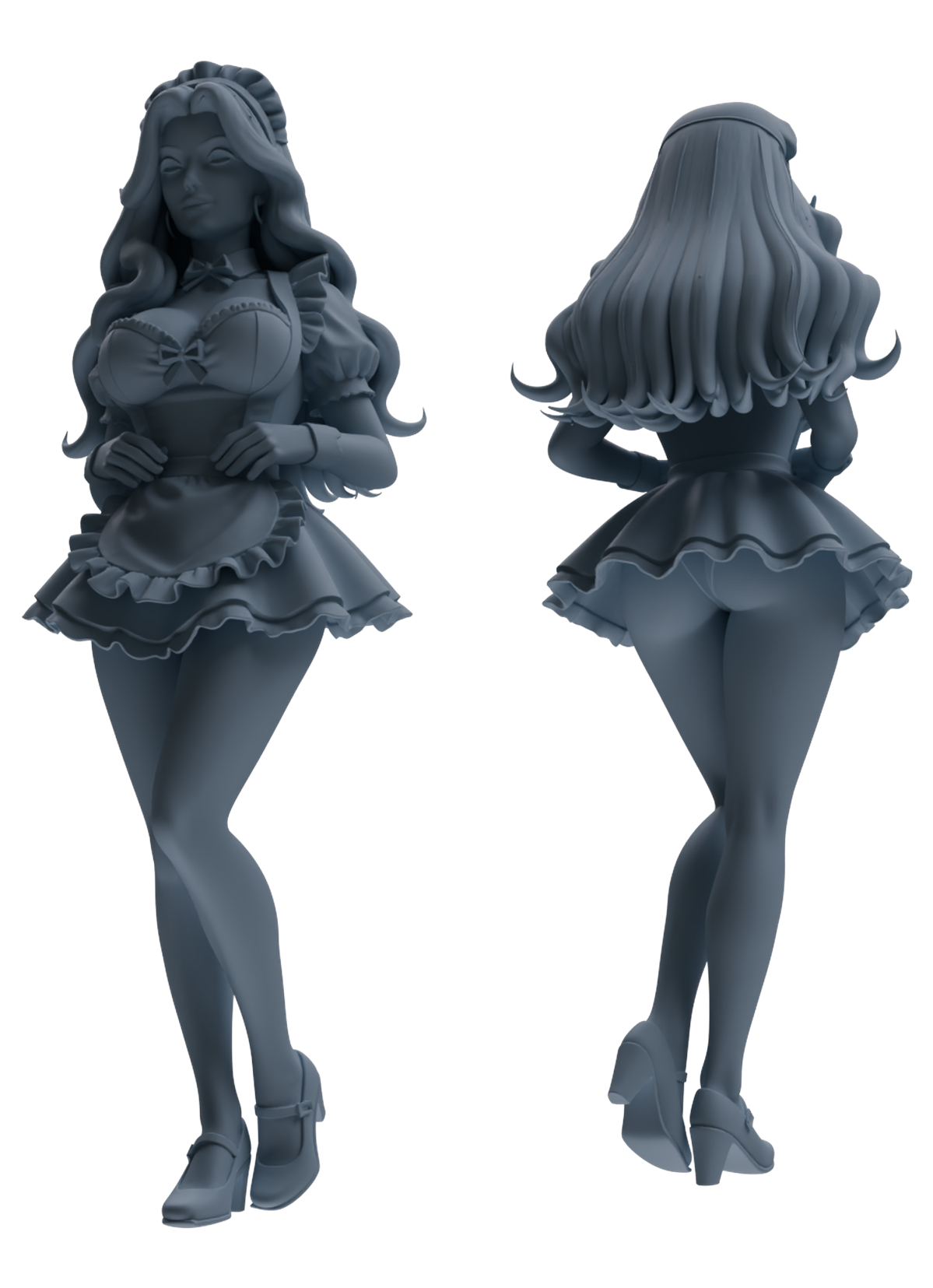 Detail view of MRY-SFW LYTR875 Multi-scene Maid Girl Figure Modern Model 4 pcs Model