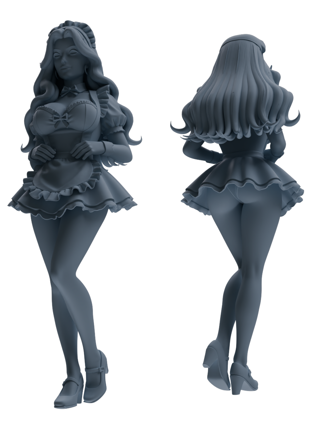 Detail view of MRY-SFW LYTR875 Multi-scene Maid Girl Figure Modern Model 4 pcs Model