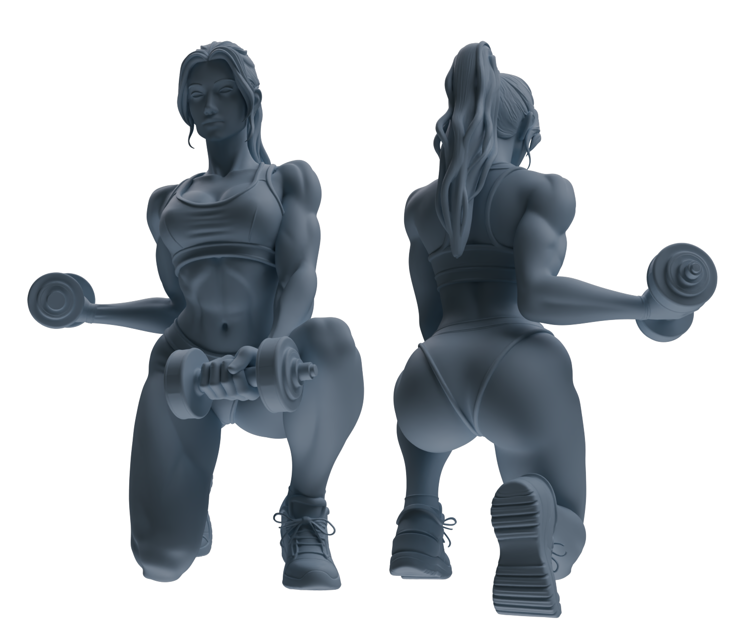 Detail view of MRY-SFW LYTR834 Multi-action Fitness Female Figure Modern Model 6 pcs Miniature Car Diorama Figures Scene Props Accessories Resin Model