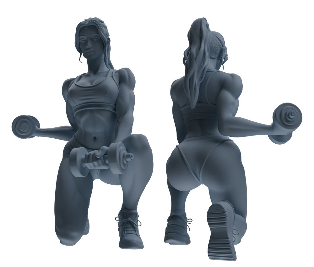 Detail view of MRY-SFW LYTR834 Multi-action Fitness Female Figure Modern Model 6 pcs Miniature Car Diorama Figures Scene Props Accessories Resin Model