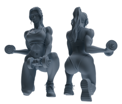 Detail view of MRY-SFW LYTR834 Multi-action Fitness Female Figure Modern Model 6 pcs Miniature Car Diorama Figures Scene Props Accessories Resin Model