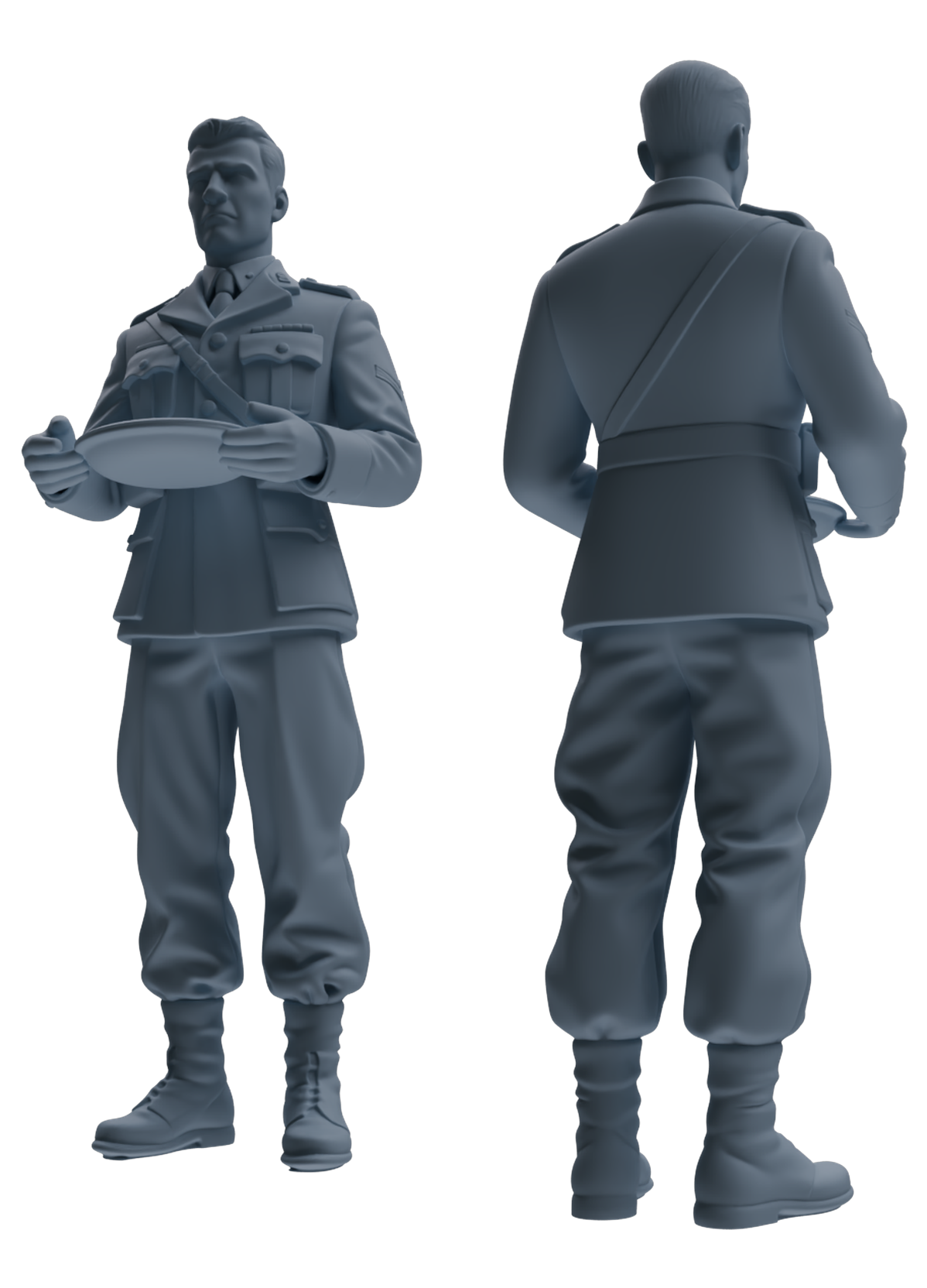 MRY-SFW SSTR200 Miniatures Soldier Model Kit Meal Time Soldier Pose Modern Model 3 pcs