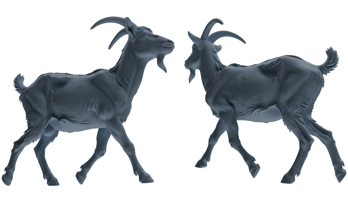 Detail view of MRY-SFW LYTR846 Farm Goat Pose Model 4 pcs Miniature Car Diorama Figures Scene Props Accessories Resin Model