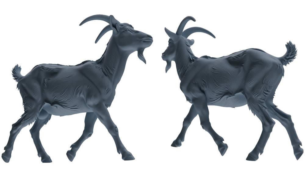 Detail view of MRY-SFW LYTR846 Farm Goat Pose Model 4 pcs Miniature Car Diorama Figures Scene Props Accessories Resin Model