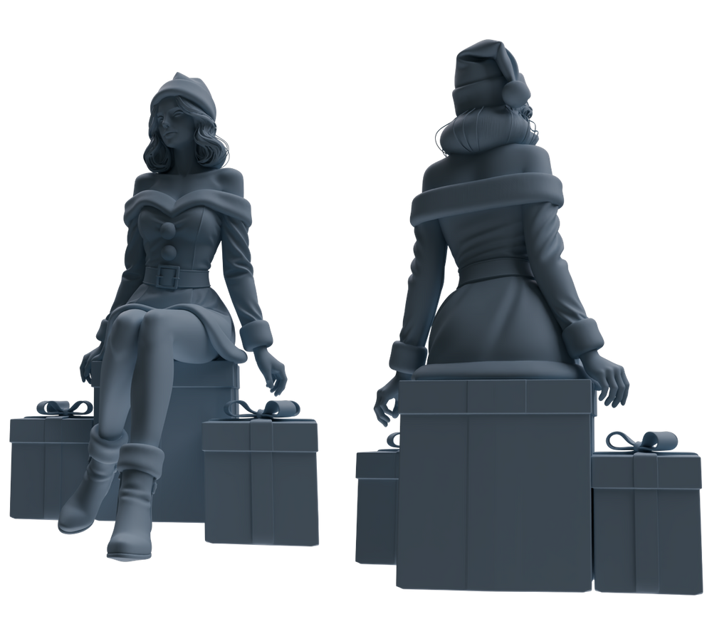 Detail view of MRY-SFW LYTR882 Christmas Themed Woman Figure Modern Model 4 pcs Model