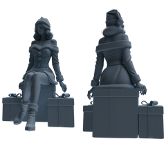 Detail view of MRY-SFW LYTR882 Christmas Themed Woman Figure Modern Model 4 pcs Model