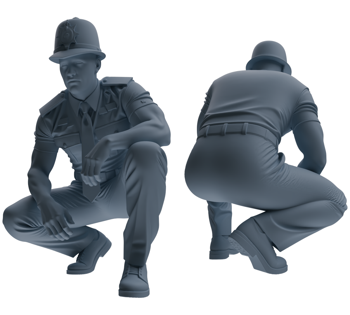 Detail view of MRY-SFW LYGR805 Modern British Police Five-Person Daily Routine 2 Model