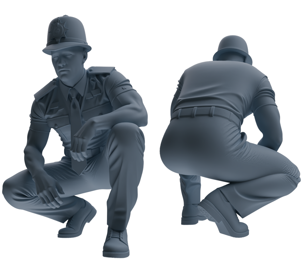 Detail view of MRY-SFW LYGR805 Modern British Police Five-Person Daily Routine 2 Model