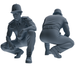 Detail view of MRY-SFW LYGR805 Modern British Police Five-Person Daily Routine 2 Model