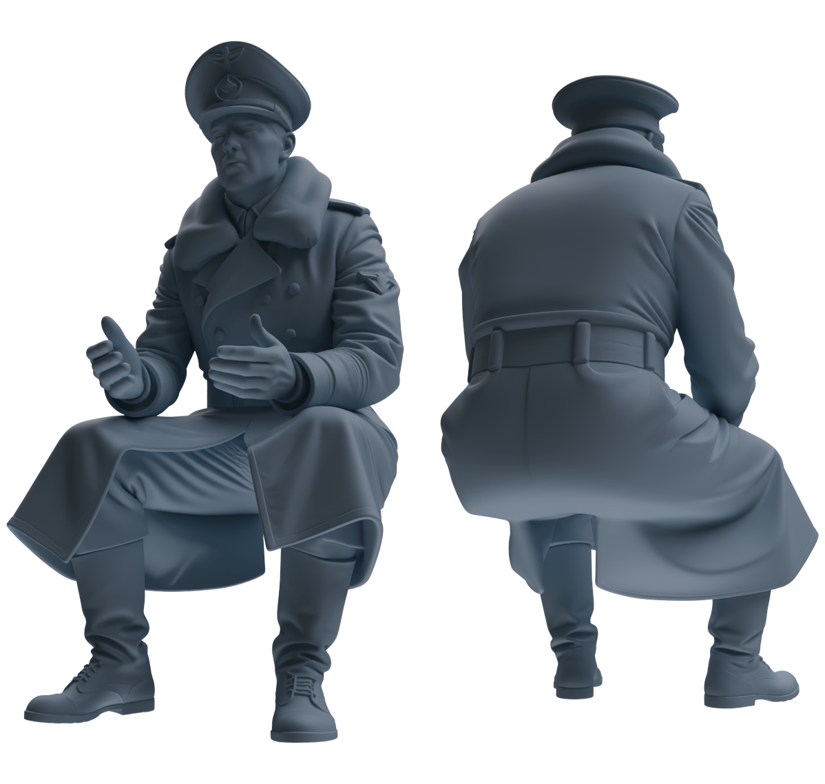 Detail view of MRY-SFW LYGR708 WWII German Army War Scene Six-Person Tactical Designation Group Model