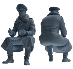 Detail view of MRY-SFW LYGR708 WWII German Army War Scene Six-Person Tactical Designation Group Model