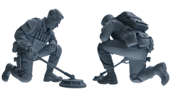 MRY-SFW SSTR186 Miniatures Soldier Model Kit Mine Clearance Engineer Soldier Pose Modern Model 3 pcs