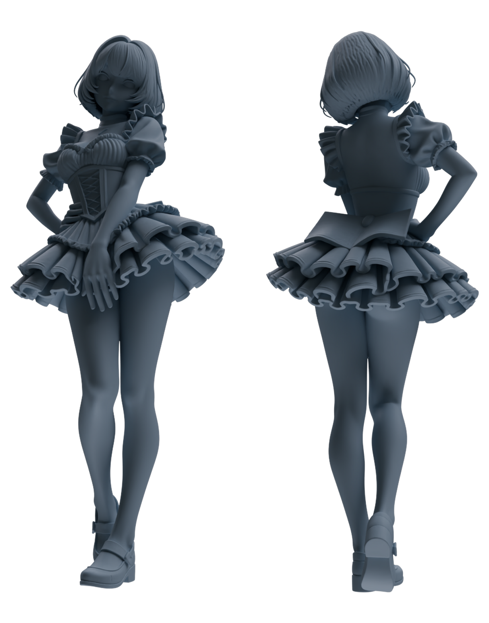Detail view of MRY-SFW LYTR872 Maid Outfit Girl Figure Modern Model 3 pcs Model