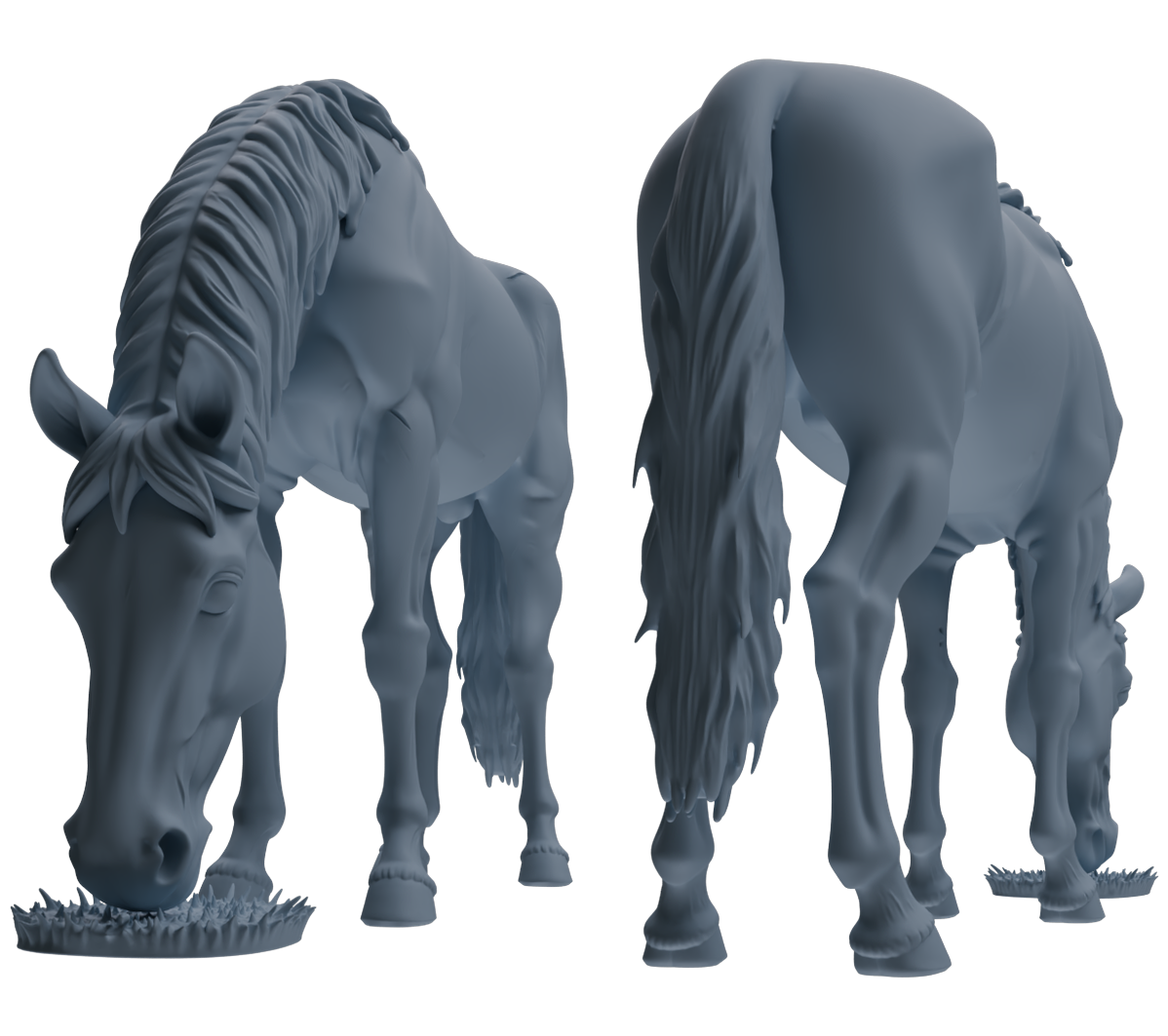 Detail view of MRY-SFW LYTR843 Farm Horse Pose Model 4 pcs Miniature Car Diorama Figures Scene Props Accessories Resin Model