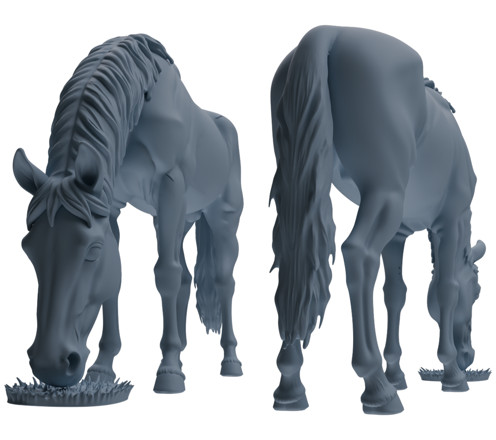 Detail view of MRY-SFW LYTR843 Farm Horse Pose Model 4 pcs Miniature Car Diorama Figures Scene Props Accessories Resin Model