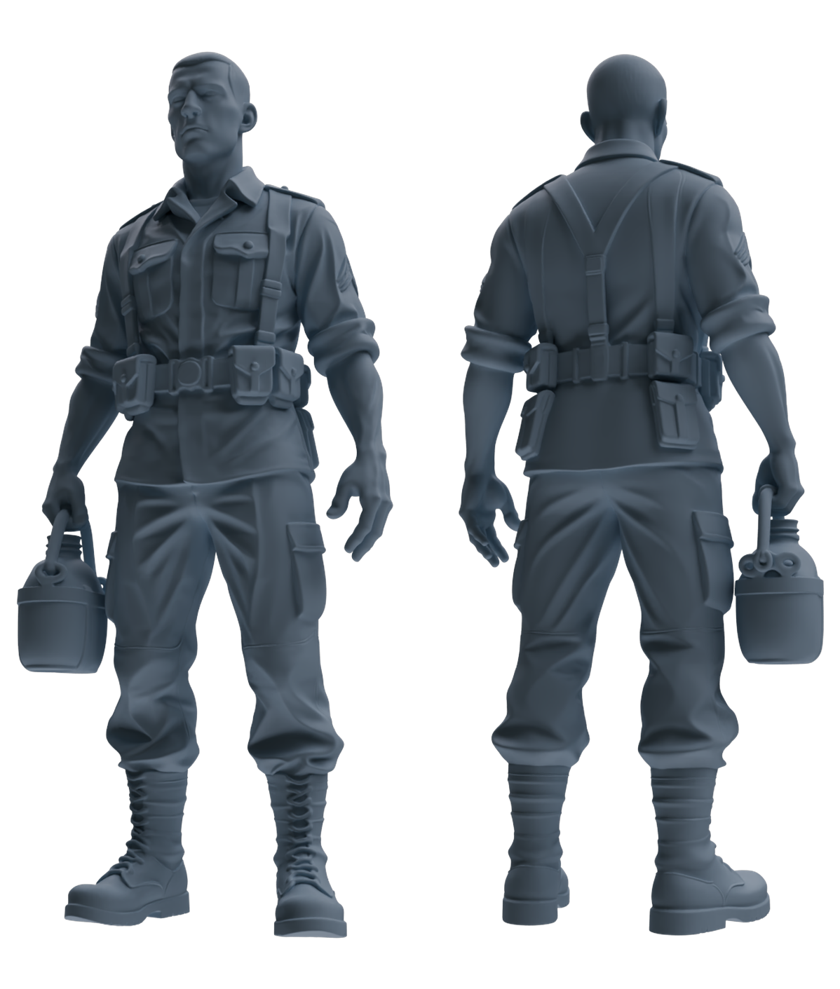 MRY-SFW SSTR201 Miniatures Soldier Model Kit Multi-Pose Combat Engineer Soldier Modern Model 6 pcs